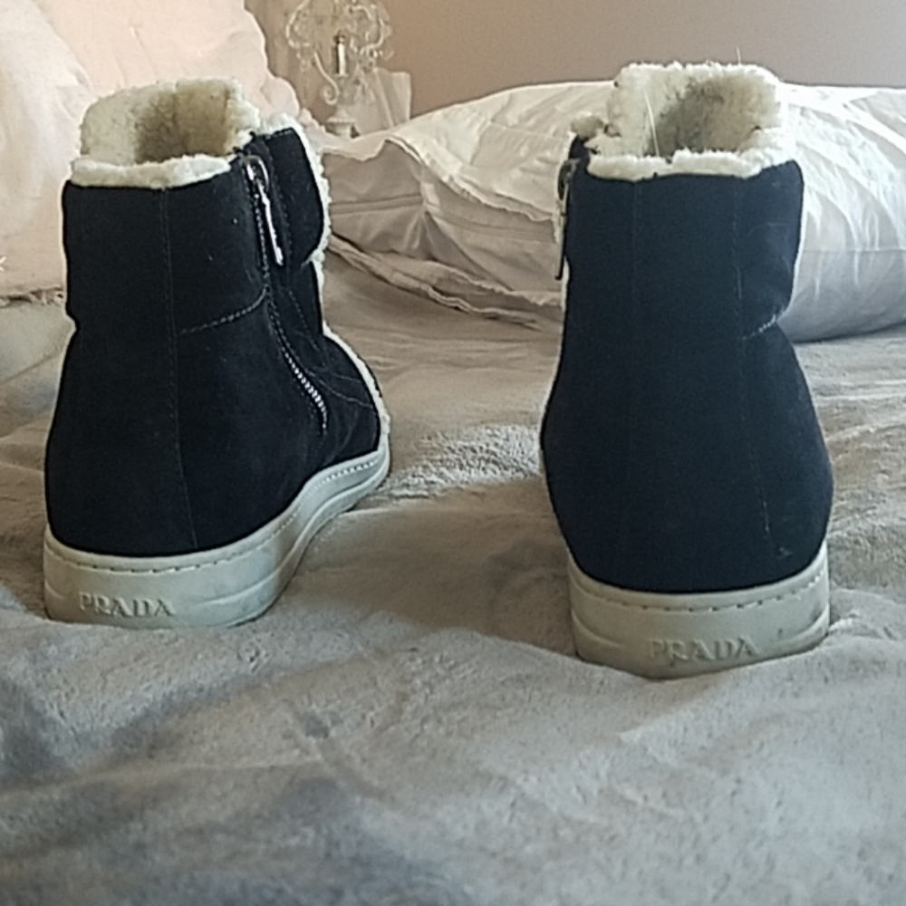 Women's black suede ankle boots - Picture 2 of 7